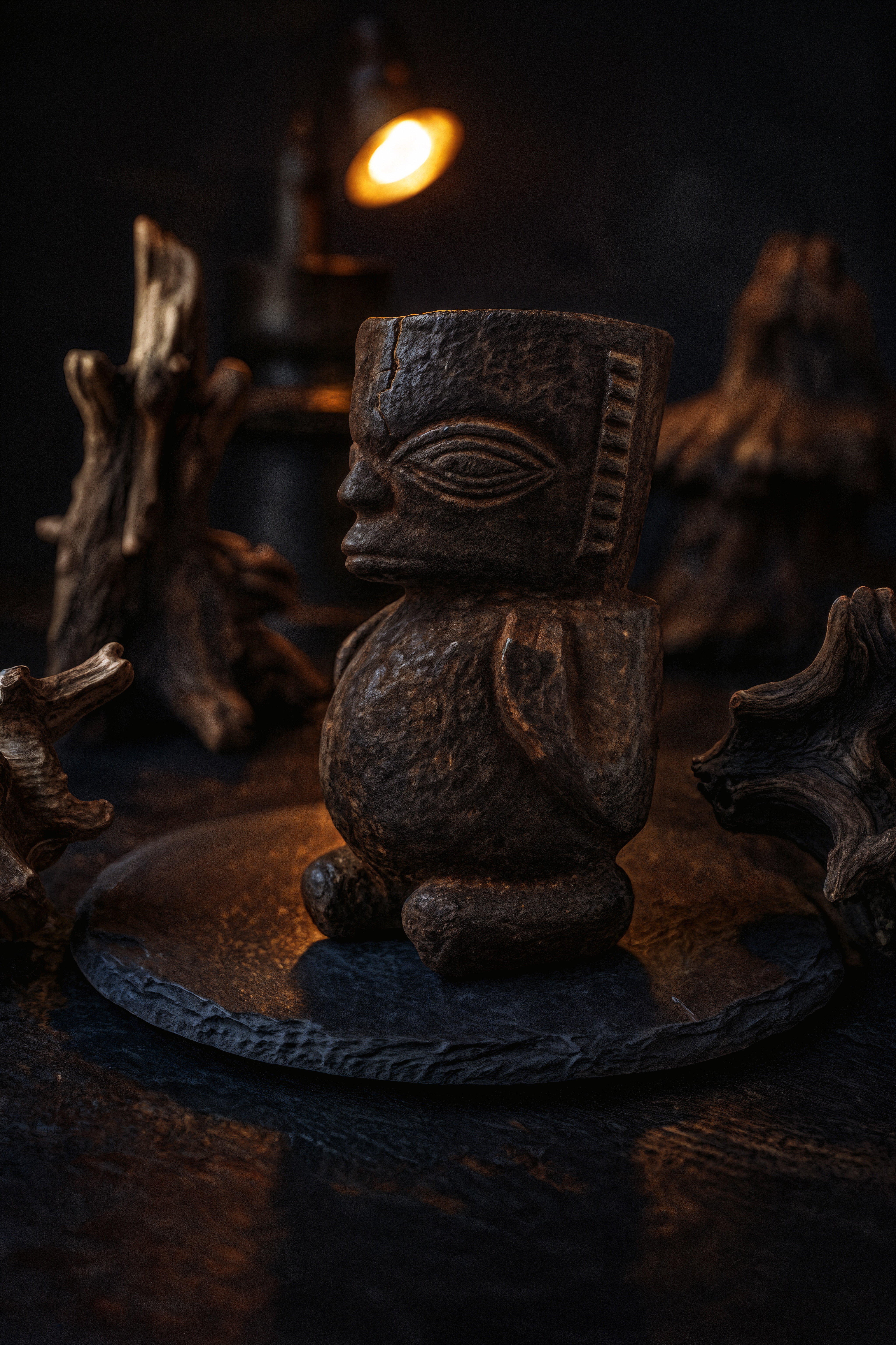 Tribal figure sculpture from JASDEPOT African art collection photographed by Jimmy Bollaerts