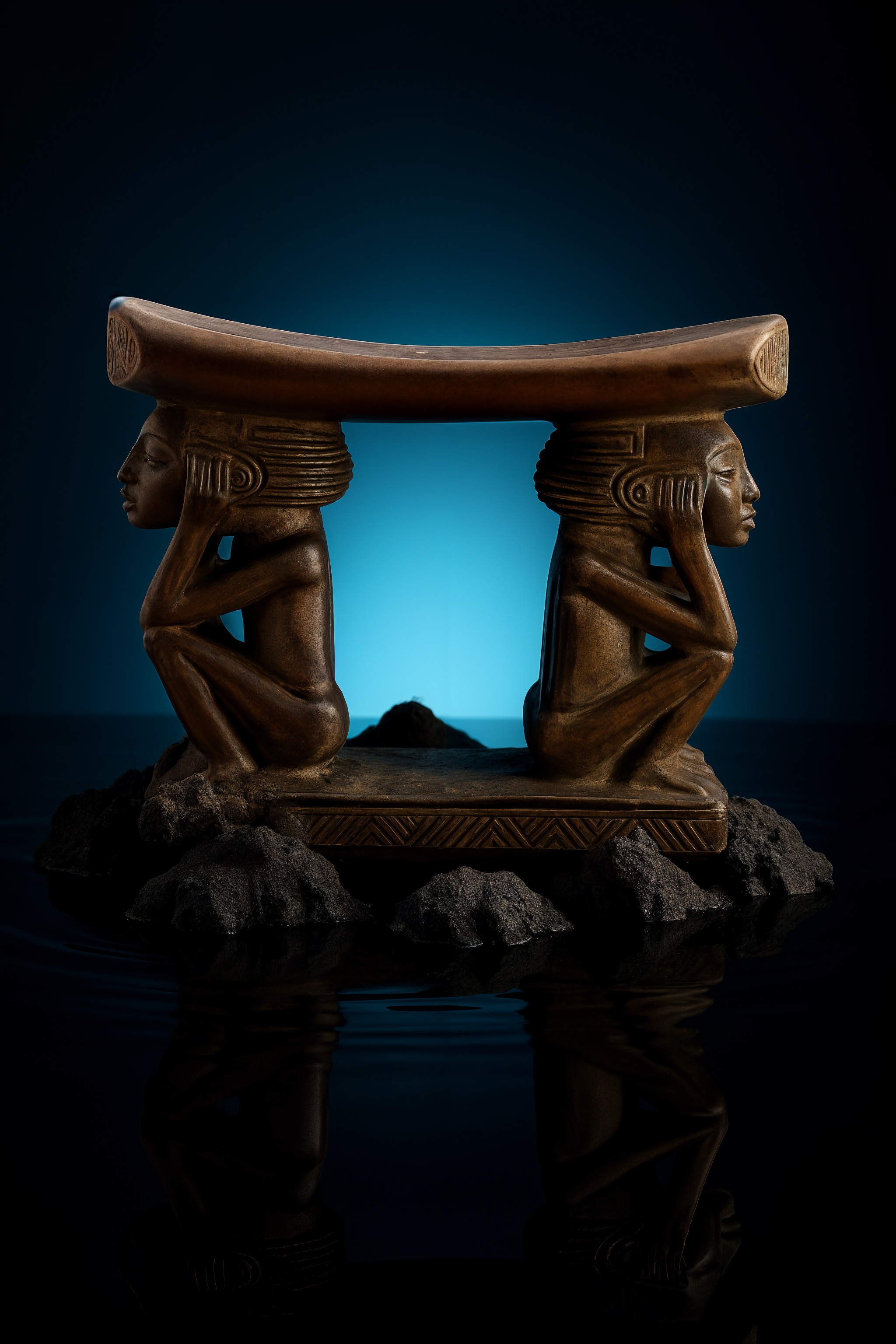 African ceremonial statue with cultural significance documented by François Neyt in Anima Mundi book